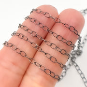 Black Rhodium Sterling Silver Cable Link Chain